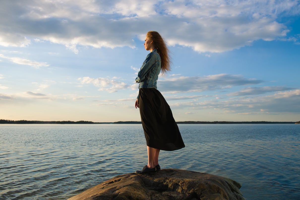 Woman Looks at the Horizon